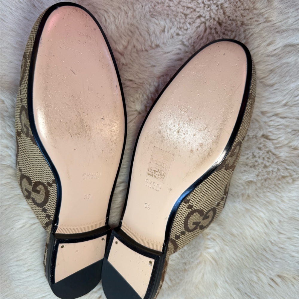 Gucci Princetown GG logo Canvas Loafer Mules in Rosewood - Picture 8 of 14